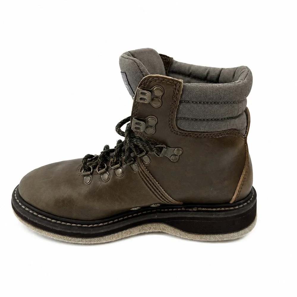 Simms  Guide Fly Fishing Wading Boots Men 7 Brown Leather Felt Sole Lace Up